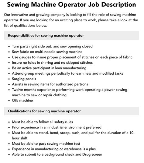 Image result for Sewing Machine Operator