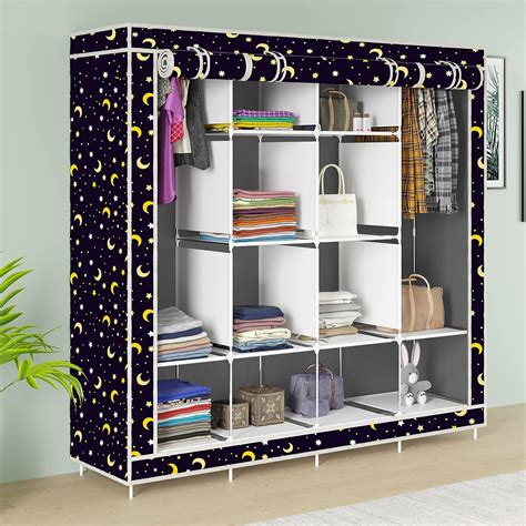 Maison & Cuisine® Printed Collapsible Wardrobe Portable Foldable Closet ...