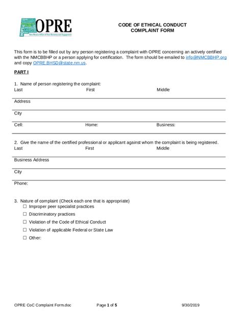 AICP Ethical Conduct Complaint - newmexico networkofcare Doc Template ...