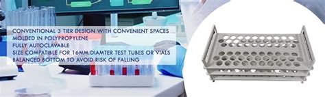 AANIJ® Plastic Test Tube Stand for Laboratory Use 3 TIER: 16mm × 62 ...