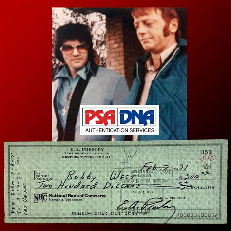 Lot Detail - Elvis Presley Rare Handwritten and Signed Bank Check to ...