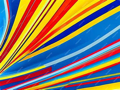 Premium Photo | Abstract lines background in blue yellow red color