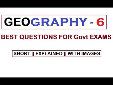 MOST IMPORTANT GEOGRAPHY QUESTIONS FOR GOVERNMENT EXAMINATIONS PART 6 ...