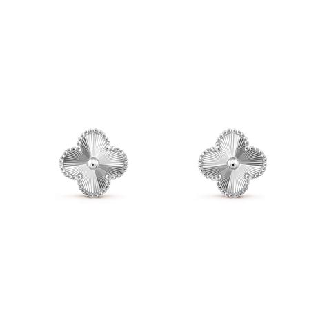 Vintage Alhambra earrings 18K white gold - Van Cleef & Arpels