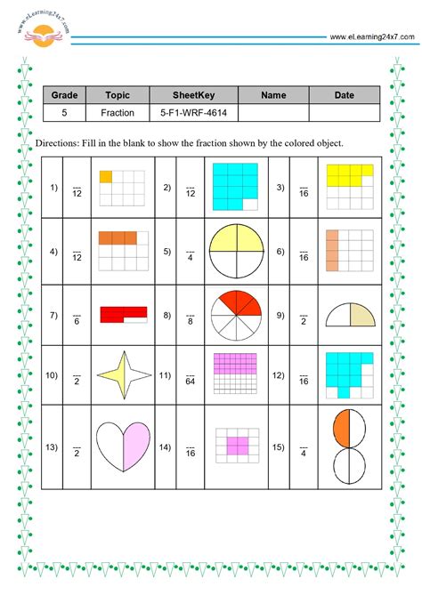 Image result for Maths Exercise Class 5 Fraction