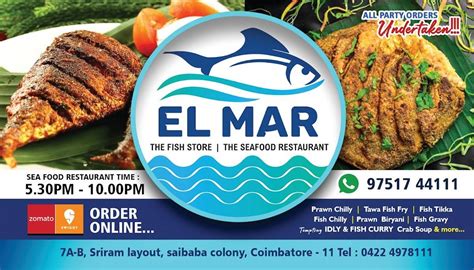 Menu at EL Mar The Seafood Restaurant, Coimbatore