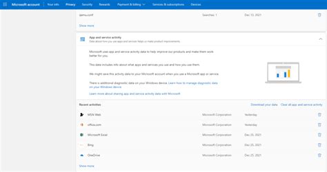 Image result for Bing Activity Log