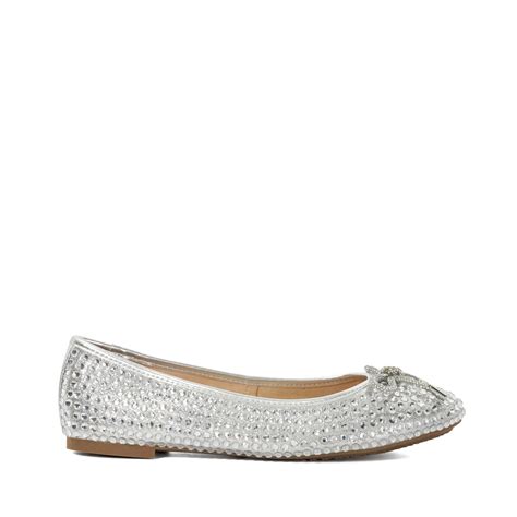 Dune London | Hale Ballet Pumps | Silver | SportsDirect.com