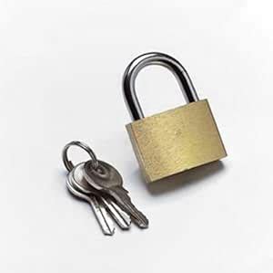 Bulk Hardware BH50290 25mm Light Duty Brass Padlock Gold Tone-Pack of 3 ...