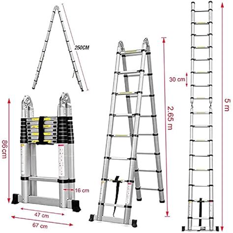 SuperWings 2.5M+2.5M A-Frame Ladder 16.5Ft Extension Ladder India | Ubuy