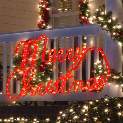 XMASLAND Lighted Merry Christmas Sign Decoration，Extra Large 24"x13.5 ...