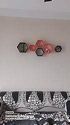 Artesia - SCDR-152 Decorative Wooden Brown & Orange Hexagon Shape Wall ...