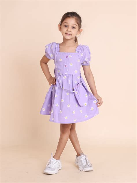 Girls Princess Print Flower Purple Dress – House of Spades
