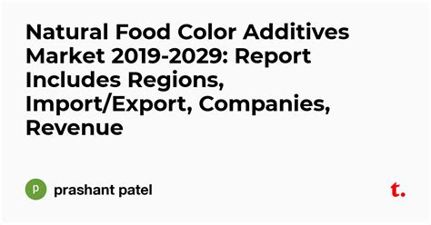 Natural Food Color Additives Market 2019-2029: Report Includes Regions ...