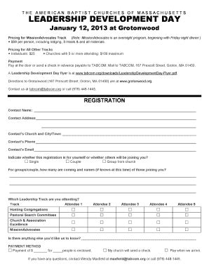 Fillable Online tabcom Leadership development day - The American ...