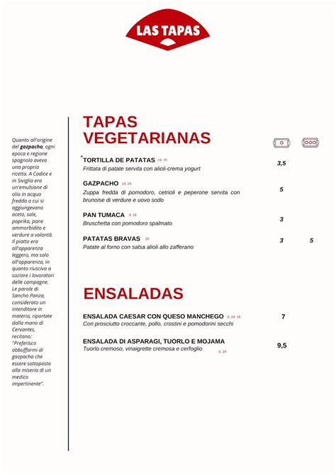 Speisekarte von Las Tapas pub & Bar, ROM