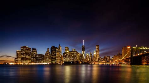 Download Magnificent View of the New York City Skyline at Night ...