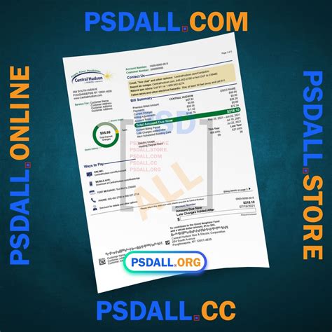USA New York Central Hudson Bill PDF Template - psdall.org