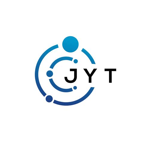 diseño de logotipo de tecnología de letras jyt sobre fondo blanco. jyt ...