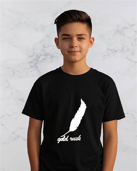 fastcolors-Gold Rusk-printed-half sleeve t shirt for kids black