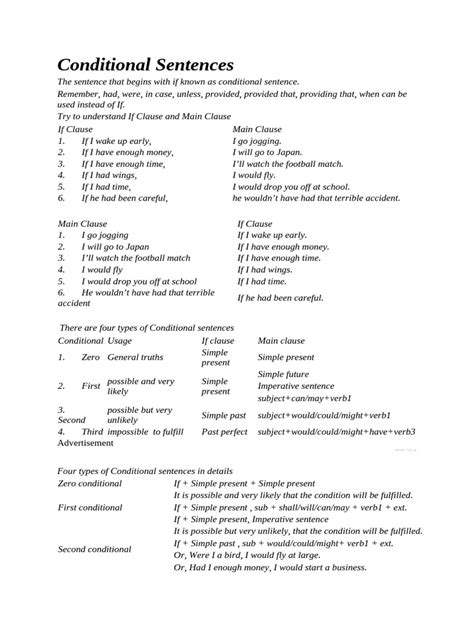 Image result for Conditional Sentences PDF