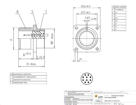 CA3102E18-1P-F183-F0 Drawing Datasheet by ITT Cannon, LLC | Digi-Key ...