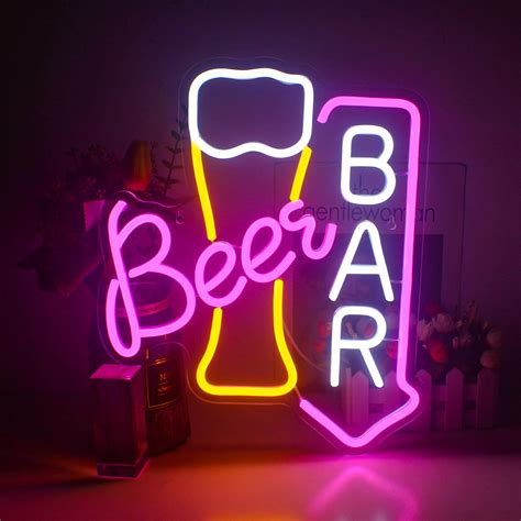 Wanxing Beer Neon Signs for Wall Decor, Beer Bar Neon Lights, Beer Neon ...