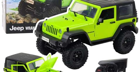 Remote-controlled RC Jeep Wrangler rock crawler, green, 1:14 scale ...