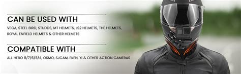 yantralay 4-Way Helmet Chin Mount for Hero 13/12/11/10/9/8/7, Osmo ...