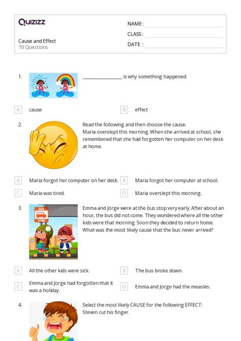 50+ Identifying Cause and Effect in Nonfiction worksheets for 4th Class ...