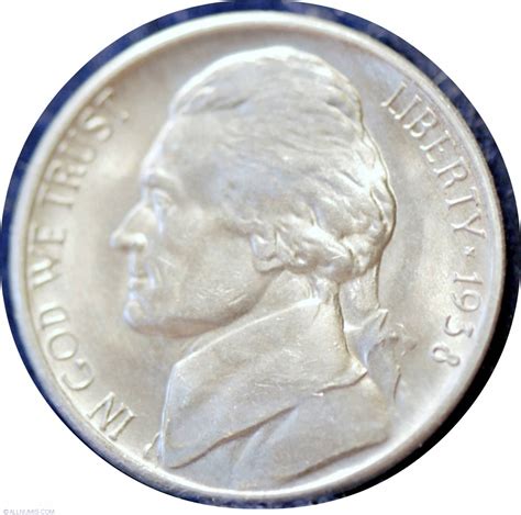Jefferson Nickel 1938 S, Nickel (Five Cents), Jefferson (1938-2003 ...