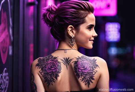 Feminine Emma Watson with Tattoos | Stable Diffusion Online