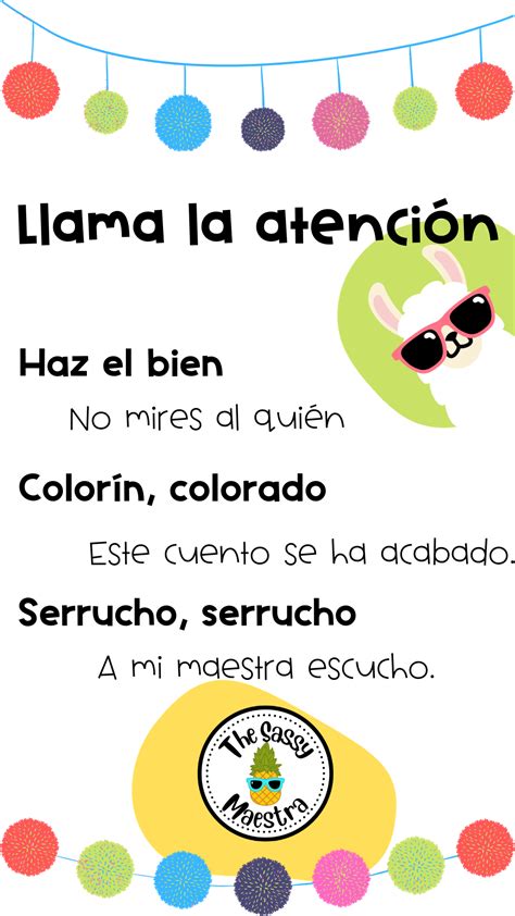 12 Delightful Attention Getters in Spanish for Your Classroom | Spanish ...