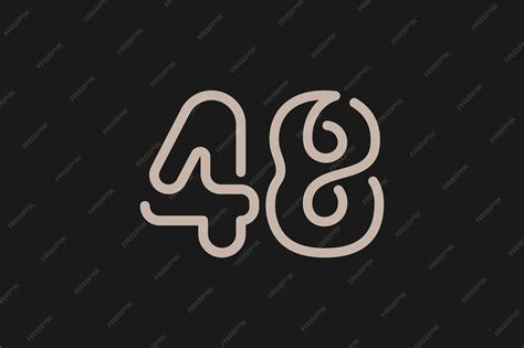 Premium Vector | Number 48 Logo Monogram Number 48 logo line style ...