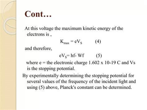 Planck constant using photoelectric effect | PPTX