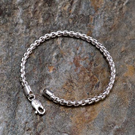 Clara Silver & White Anti-Tarnish 92.5 Sterling Silver Bracelet for Men ...