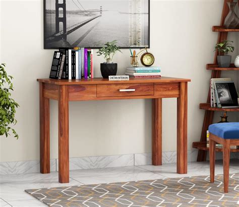 RAAZWOOD Sheesham Wood 1 Drawer Study Table for Home Writing Office ...