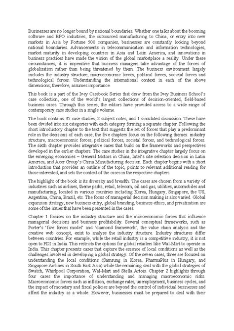 Businesses are no longer bound by national boundaries - Whether one ...