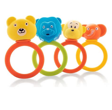 Blossom Baby Rattle Toys Set Jungle Friends Early Development Learning ...