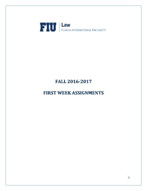 Fillable Online FIRST WEEK ASSIGNMENTS Fax Email Print - pdfFiller