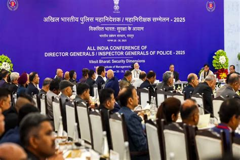 PM Modi chairs police chiefs' conference in Raipur