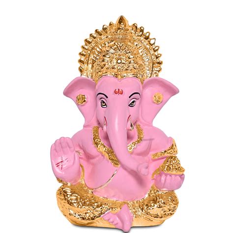 Diviniti 24K Gold Plated Resin Lord Ganesha Idol for Car Dashboard Tab ...