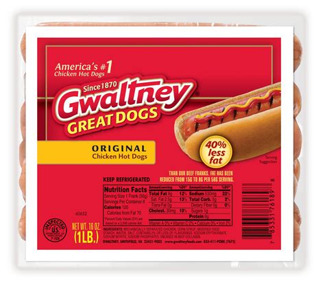 Original Chicken Hot Dogs 16oz. | Gwaltney Foods