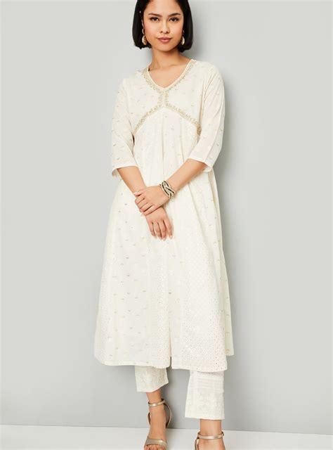 Buy Kalki x Max Women Embroidered A-line Kurta Online at just Rs. 1299. ...