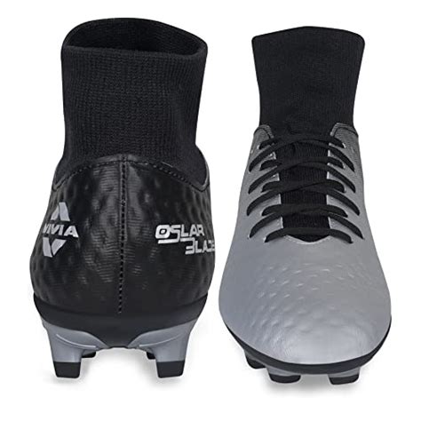 Nivia Oslar Blade 2.0 Football Shoes for Kids (Silver/Black) UK-3 ...