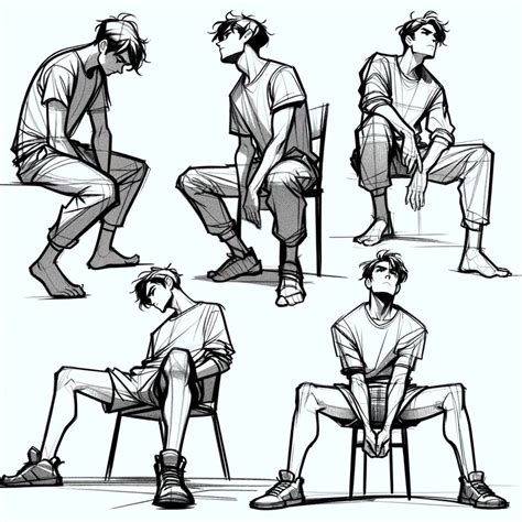 Character Sitting Poses Sketches | Comic zeichnen lernen, Posen ...