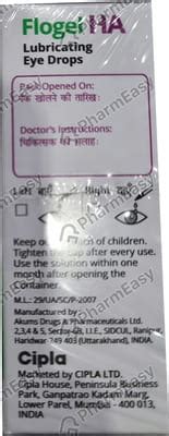 Flogel Ha 0.1 %W/V Eye Drop (10): Uses, Side Effects, Price & Dosage ...