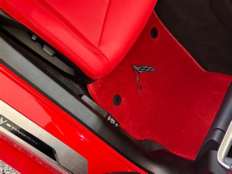 2023+ Chevrolet Corvette C8 Z06 Adrenaline Red Floor Mats Carbon Logos ...