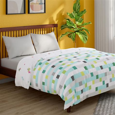 Buy PORTICO Pixelmania Cotton Geometric Printed Double Comforter from ...