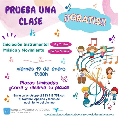 JORNADAS DE PUERTAS ABIERTAS PARA INICIACIÓN MUSICAL Y MÚSICA EN MOVIMIENTO PARA NIÑOS DE 3 A 7 ...